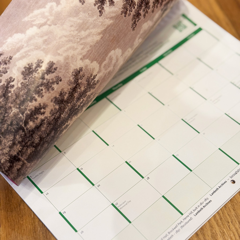 Spread Inside spread showing the space to write in the Brixton Calendar